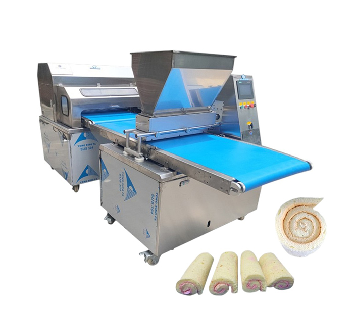 自动卷蛋糕奶油涂抹和卷绕机